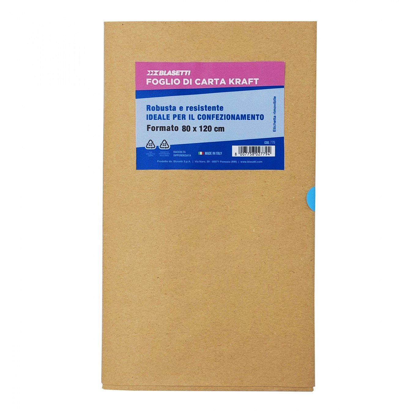 Blasetti foglio in carta Kraft avana per imballaggio - 80cm x 120cm
