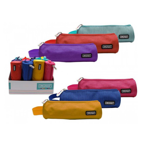 1 Astuccio rotondo Ingraf Mediterraneo - Design elegante - Materiale robusto - Chiusura sicura - Ideale per l'uso quotidiano - Facile da pulire - Compatto e leggero con Colori assortiti