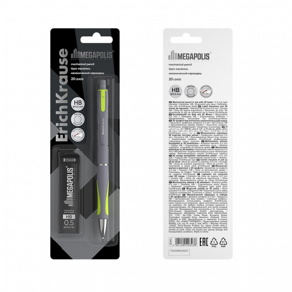Matita ErichKrause Megapolis Concept con incluse 20 mine 0.5mm