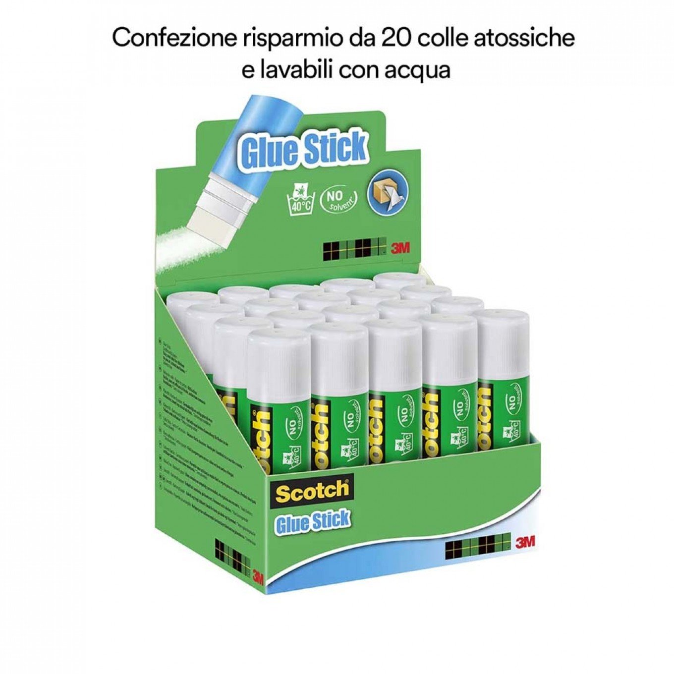 Colla Stick 21 gr. Scotch Senza Solventi Lavabile con Acqua