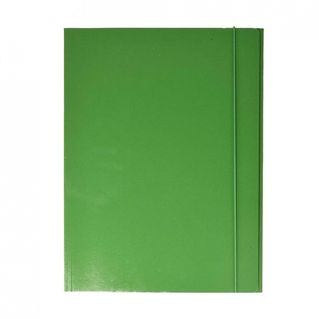 Esselte C46 Cartella a 3 lembi Realizzata in Cartoncino da 550 gr con Elastico Colore Verde Confezione da 5