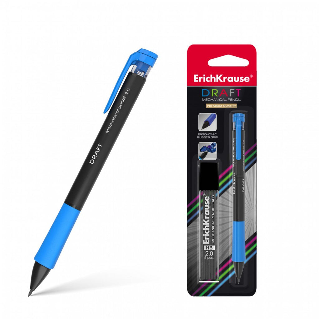 Matita Meccanica ErichKrause Draft 2.0 mm HB con 5 Mine – Blister 1 Pezzo