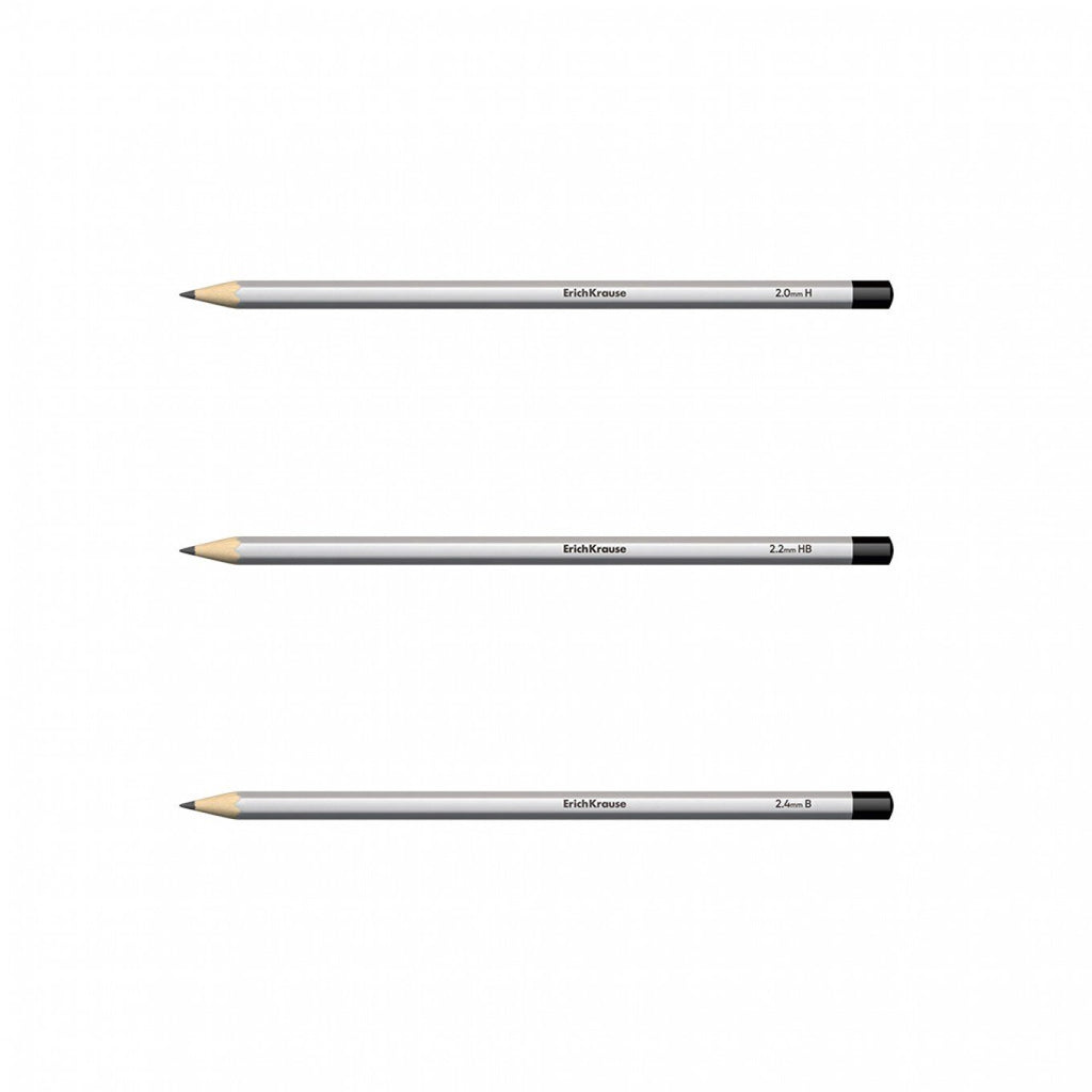 Set di 3 matite di grafite ErichKrause Art, esagonali, H,HB,B (in blister)