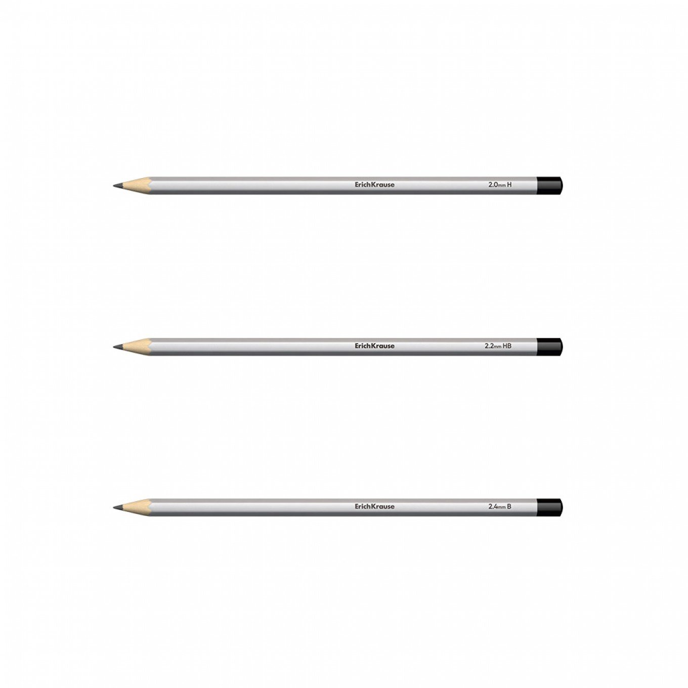 Set di 3 matite di grafite ErichKrause Art, esagonali, H,HB,B (in blister)