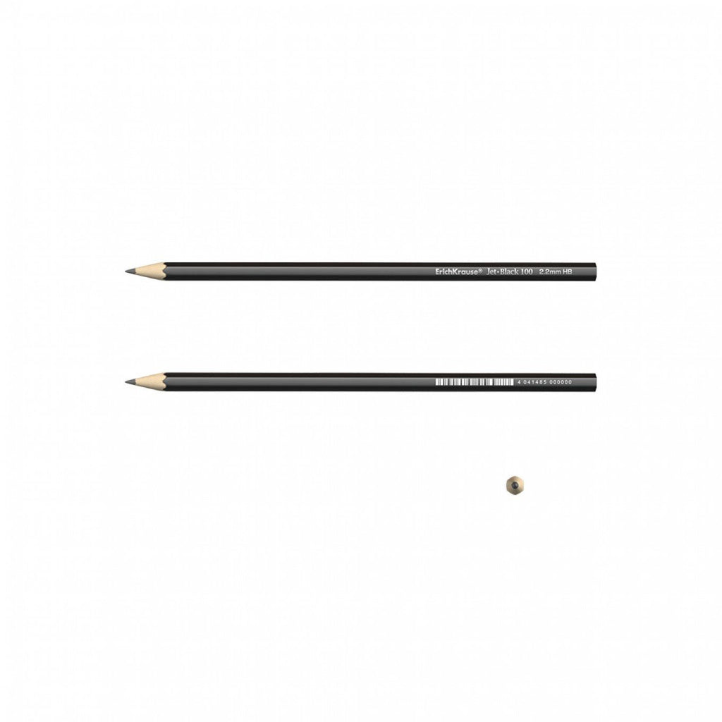 12 Matite di grafite esagonale - Erichkrause Jet - Durezza HB - Colore nero