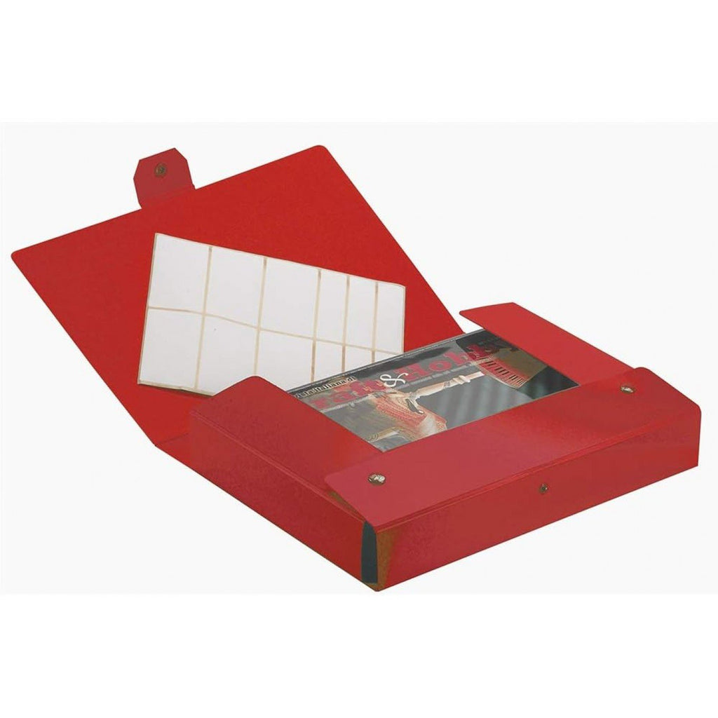 Esselte C24 EUROBOX Cartella per Progetti - 25 x 35 cm - Dorso 4 cm - Rosso - Confezione da 1