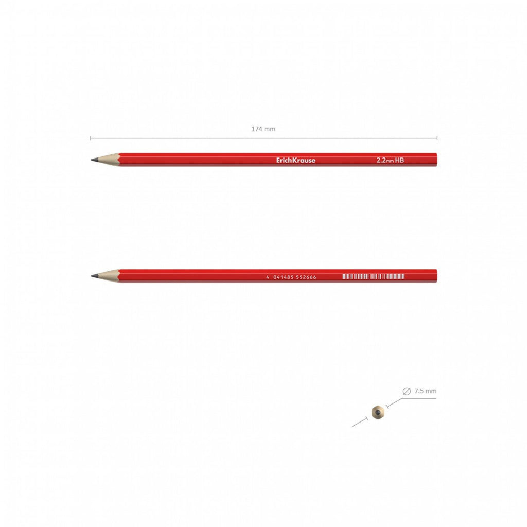 Matita esagonale in grafite di plastica ErichKrause® Classic 100 HB (confezione da 12 pezzi)