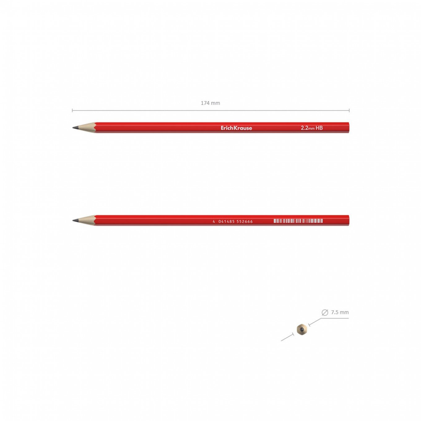 Matita esagonale in grafite di plastica ErichKrause® Classic 100 HB (confezione da 12 pezzi)