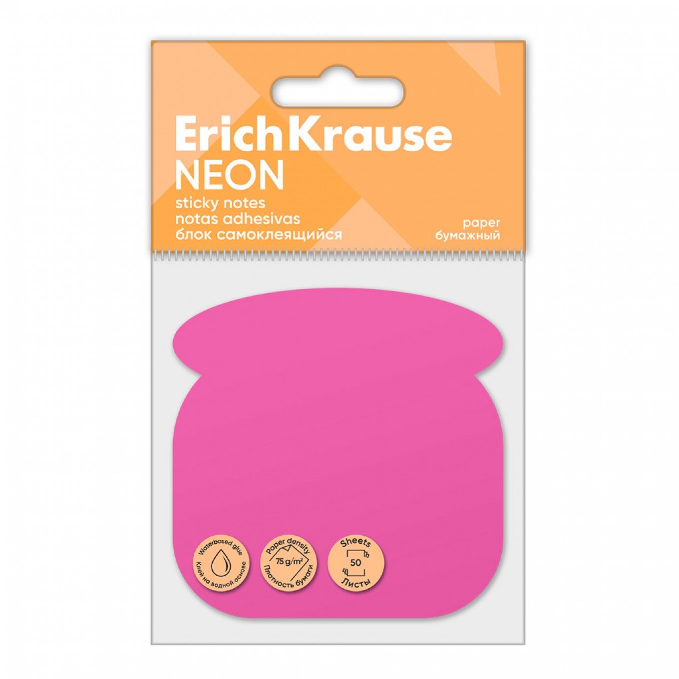 Post-it ErichKrause Neon, Telefono, 50 fogli, Rosa