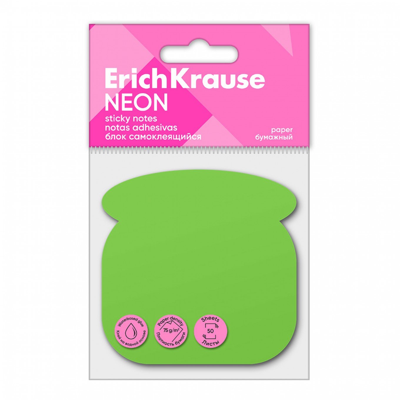 Post-it ErichKrause Neon, Telefono, 50 fogli, Verde