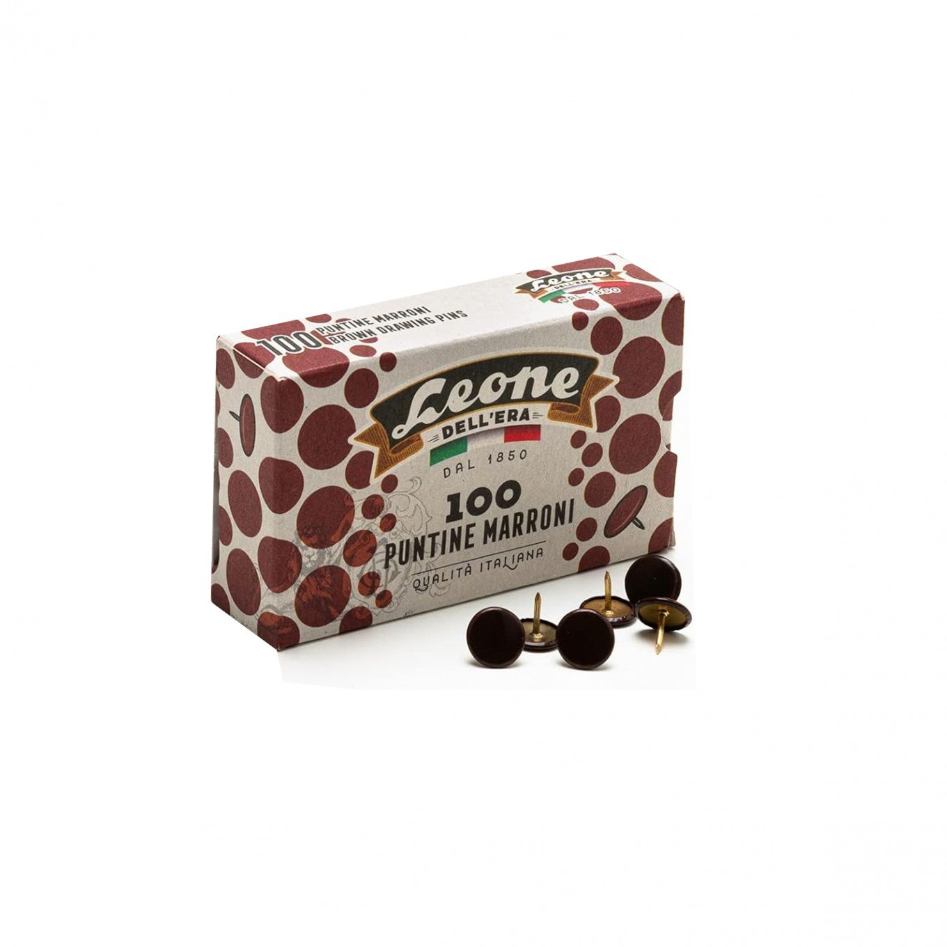100 Puntine Colorate Marroni Leone Dell'Era - Made in Italy
